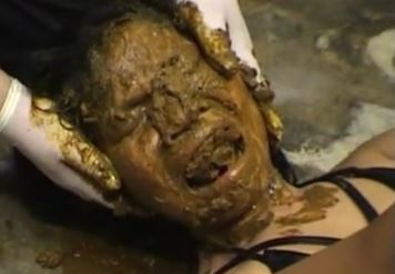 Thai slave extreme scat feeding session