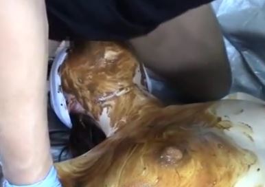 Fucking shit down human toilet throat