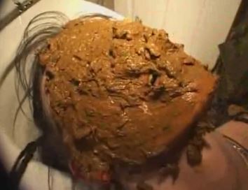 Woman eating shit from homeless men