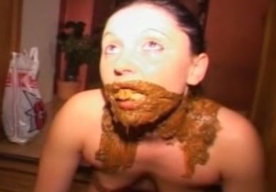 Slave scat girl full human toilet service