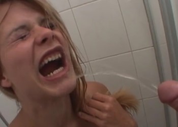 Manhandled piss slut get ass fucked