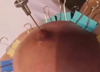 Brutal nipple puncturing tit destruction